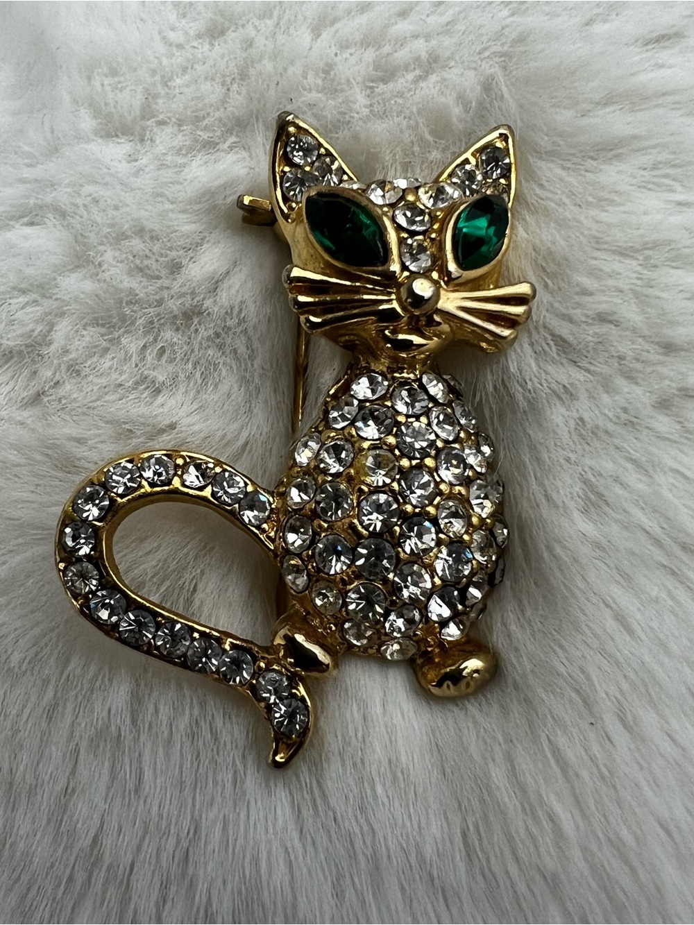 Vintage Sphinx Rhinestone Brooch